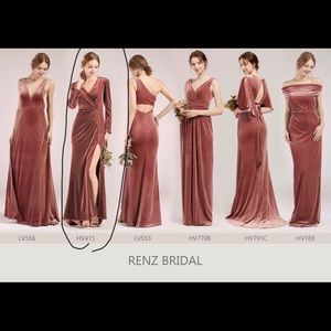 Brand New Velvet Dusty Rose Dress